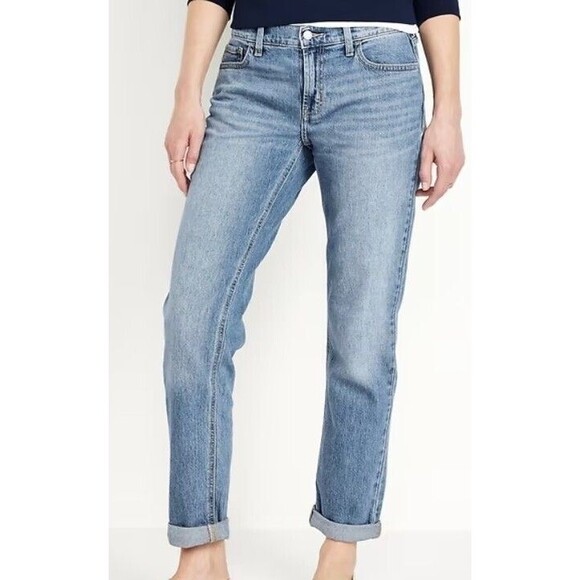 Old Navy Denim - NWT Old Navy WOW Boyfriend Blue Jeans Womens 12L 36x33 Mid Rise Straight Leg